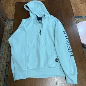 Lincoln Outfitters 1/4 Zip Hoodie Women Blue Kangaroo Pocket Large (12/14) READ!